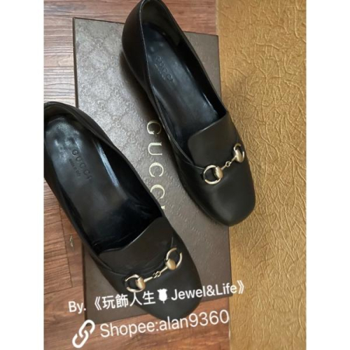 Gucci 二手 基本款 馬銜釦 皮鞋 35.5號