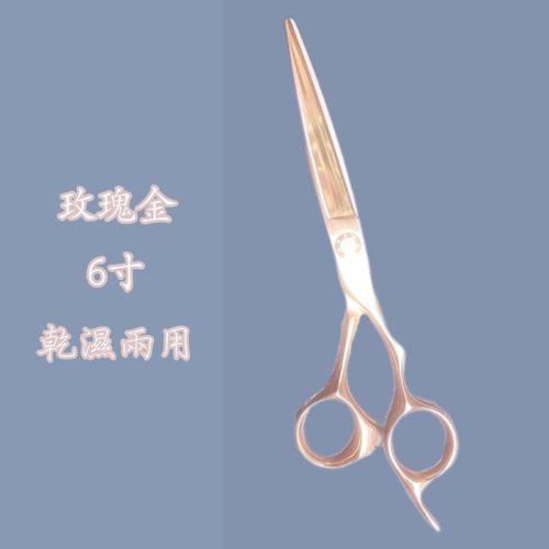 ✝️辰晞髮品✝️ 剪刀 6寸 玫瑰金 乾濕兩用 美髮沙龍
