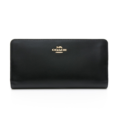 【COACH 蔻馳】COACH Skinny Wall雙折扣式長夾 黑 __DVSHOP 保證正貨 台灣現貨不用等