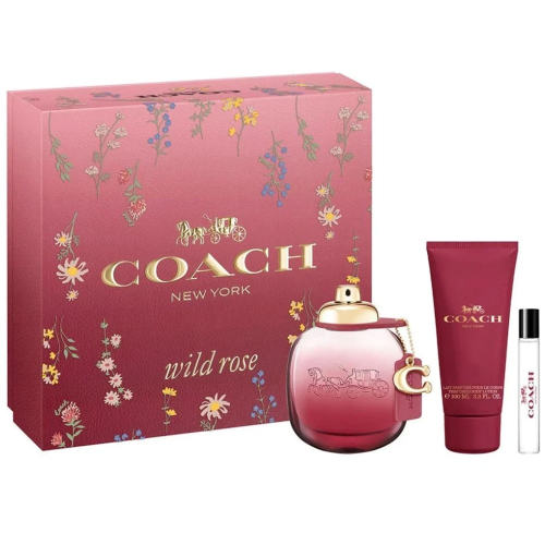 【超激敗】COACH 曠野玫瑰 女性淡香精 禮盒(淡香精 90ml+淡香精 7.5ml+身體乳 100ml)