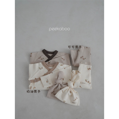 韓國Peekaboo新生兒栗子裝三件組