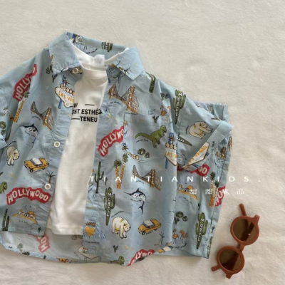 動物短袖襯衫套裝