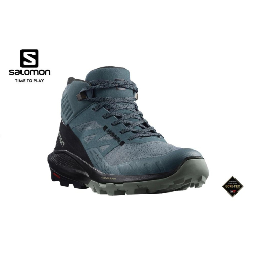 -滿3000免運-[雙和專賣店] Salomon 女 OUTpulse GT 防水中筒登山鞋/L41593700/暴綠黑