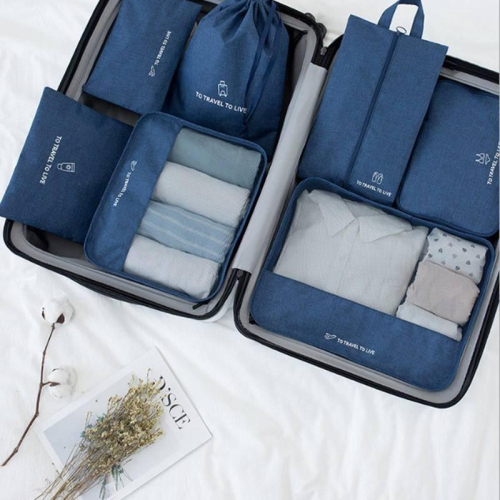 【升級7件組分類收納｜輕鬆出遊✈】旅行用品 旅行收納袋加厚 出國收納袋 防水收納包 旅行收納袋盥洗包 旅行衣物收納