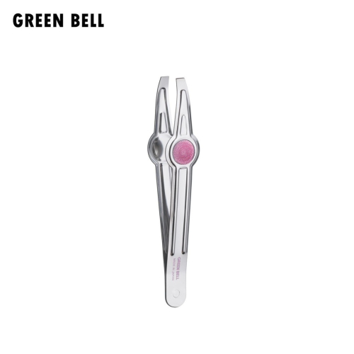 日本綠鐘 GREEN BELL MI不鏽鋼平式寬口毛拔 MI-246 /拔毛夾/眉毛夾