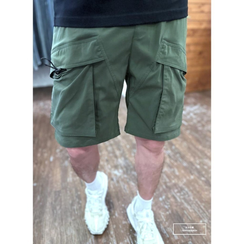『新品上市』重磅大口袋工裝抽繩短褲(NOF2404Z88004)-綠
