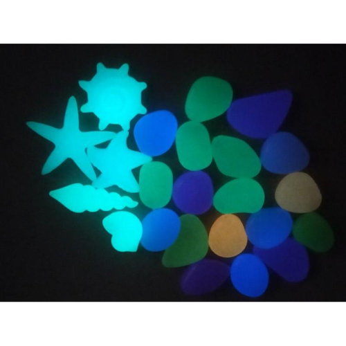 螢光夜光發光 夜光石 底沙 圓石 貝殼 水族缸裝飾 小擺飾 造景 兒童玩具 小禮物 驚喜 親子DIY