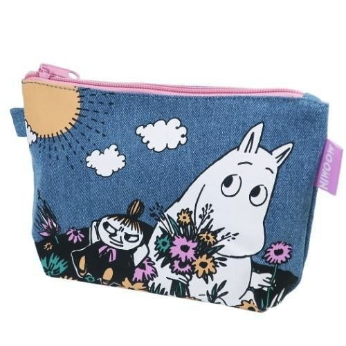 「 MOOMIN 嚕嚕米 慕敏 姆明 丹寧 牛仔風 筆袋 化妝包 收納袋 收納包 」★ Zammu日本雜貨
