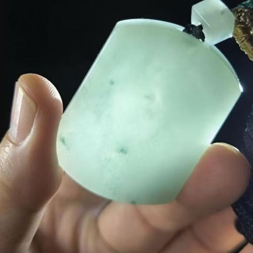 天然A貨翡翠 糯冰飄花無事牌 同料頂珠 種老肉細 附證書 特價出清