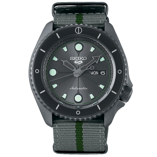 SEIKO 精工 5 Sports x 火影忍者 鹿丸聯名限量機械錶 (SRPF75K1/4R36-09G0H)