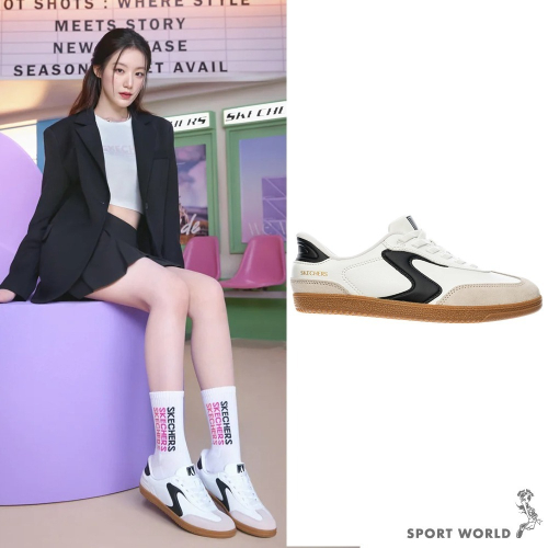 Skechers 舒華代言款 休閒鞋 女鞋 寬楦 HOTSHOT 白黑【運動世界】185322WWBK