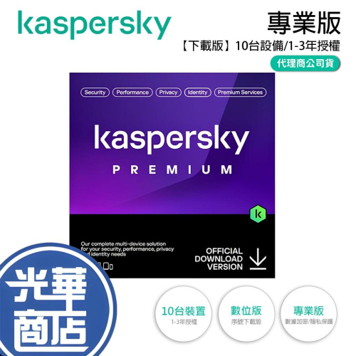 Kaspersky 卡巴斯基 專業版 10台裝置 下載版 數位專業版 防毒軟體 安全軟體 防毒軟體 光華商場