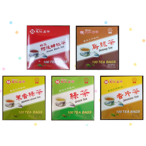 天仁茗茶 防潮包 袋茶 100入/盒 阿薩姆紅茶/綠茶/烏龍茶/茉香綠茶/香片茶