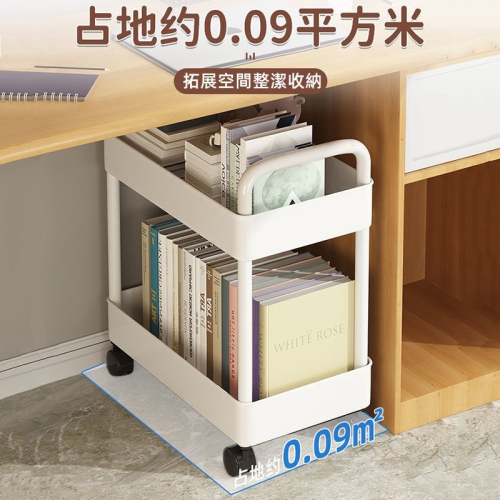 ［現貨速出］二層手推置物推車 附輪子