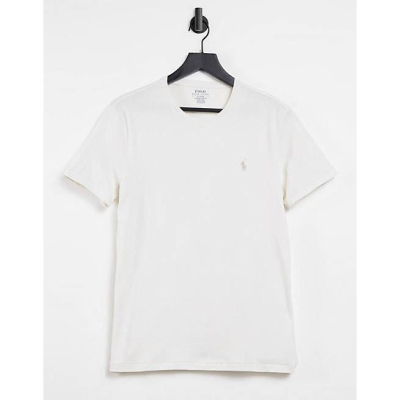 Polo Ralph Lauren 復古奶油色 圓領短袖 t-shirt 男生 S號 刺繡LOGO