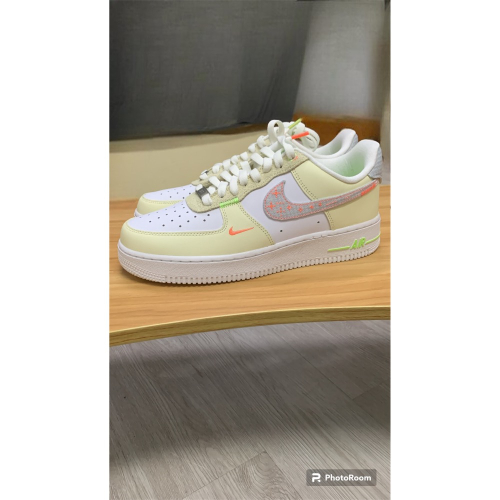 [W.T代購］Nike Air Force 1 淡黃 白彩 燈線 螢光 休閒鞋