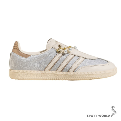 Adidas 休閒鞋 女鞋 麂皮 蕾絲 SAMBA OG 珍珠白【運動世界】JQ2616