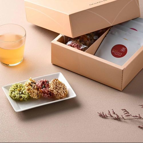 【暮朝食粹】可可茶醬香米餅禮盒-8入茶包| 企業禮 入厝禮 低熱量 低卡路里 台灣屏東可可 米香