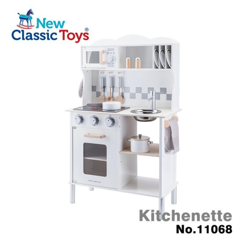 免運優惠中!! 荷蘭New Classic Toys 聲光小主廚木製廚房玩具（天使白-含配件12件） 小廚房 木製廚房