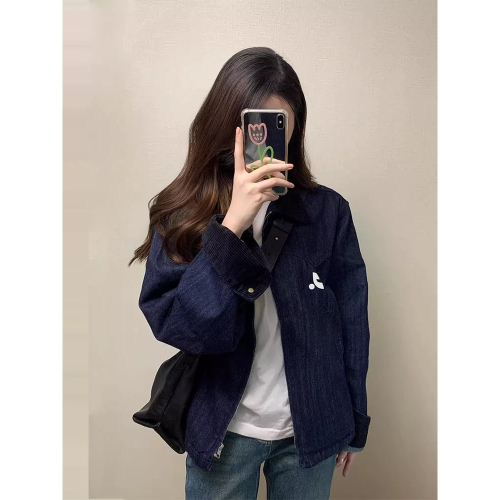 韓國RR 牛仔外套 百搭外套 四季皆宜 版型特別好看 Retionan 復古牛仔外套女 翻領燈芯絨拼接夾克上衣 您願等
