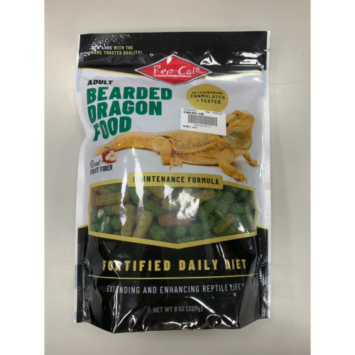 【新莊/五股/青島水族】美國 Rep-Cal 鬆獅蜥飼料 (成體/大顆粒) 爬蟲飼料 條狀飼料 8oz