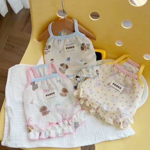 ♡【 L89 預購 】可愛狗勾PUPPY親膚印花泡泡裙