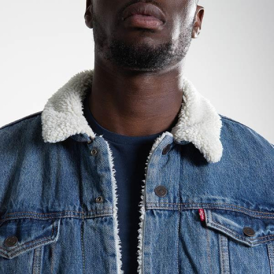 Levis Type 3 Sherpa Trucker 中度水洗 羊絨牛仔外套 Needle Park Blue S號