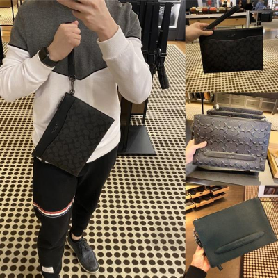 vivian美國代購✨正品 coach 男士真皮大手拿包 文件包 手拎包 29508/91285 男包