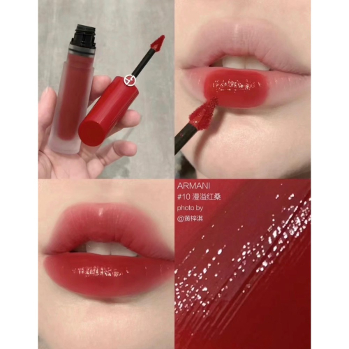 GIORGIO ARMANI 奢華絲緞訂製水唇釉 #10 精巧版 清透紅茶 1.5g 百貨專櫃貨