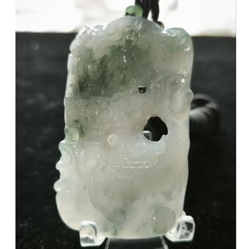 天然緬甸A貨翡翠 【臺證】 飄花膠塊龍牌 種老肉細 厚件大裝 附大師證 專屬收藏盒
