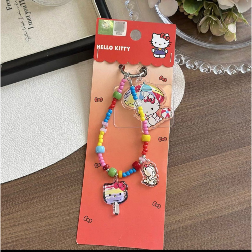 正品 HelloKitty手機鏈 手腕掛繩珠串掛飾 高級感掛鍊