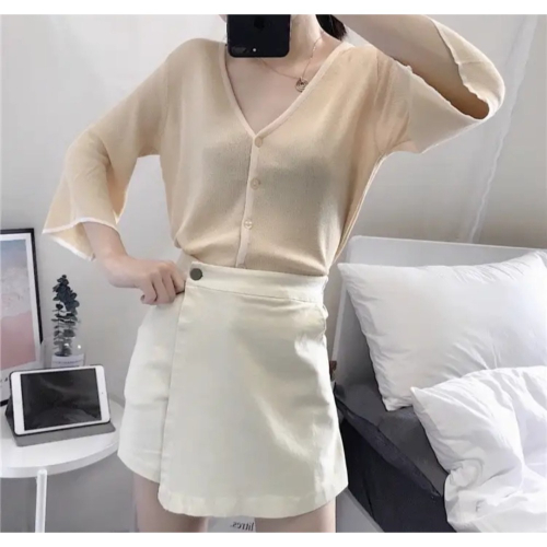 韓版高腰防走光褲裙?（現貨杏色S號一件）⭐️