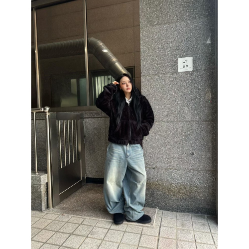 韓國選物??牛仔燈芯絨氣球褲