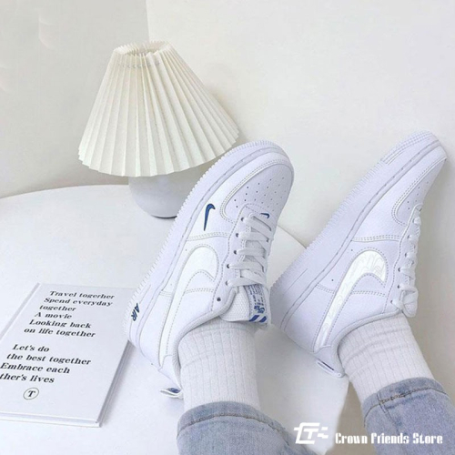 日本代購 免稅 ike Air Force 1 反光 小藍勾 小勾 刺繡