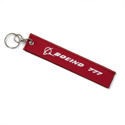 波音官方 紅色 LOGO 777 刺繡飛行前拆除 鑰匙圈Remove Before Flight Keychain