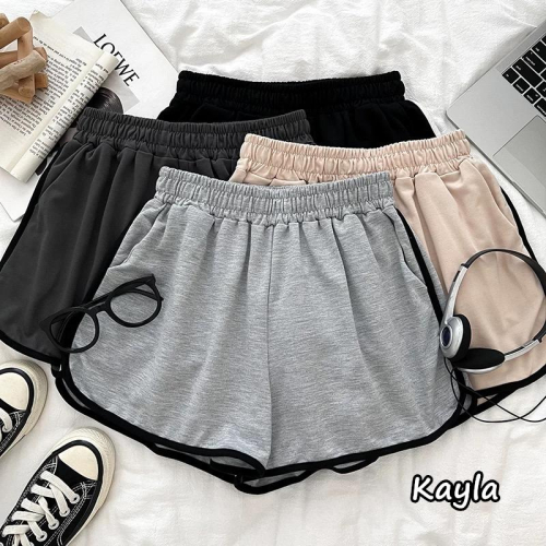 預購?免運? 撞色舒適鬆緊腰打底運動短褲 A1217 #Kayla.girl #少女愷拉