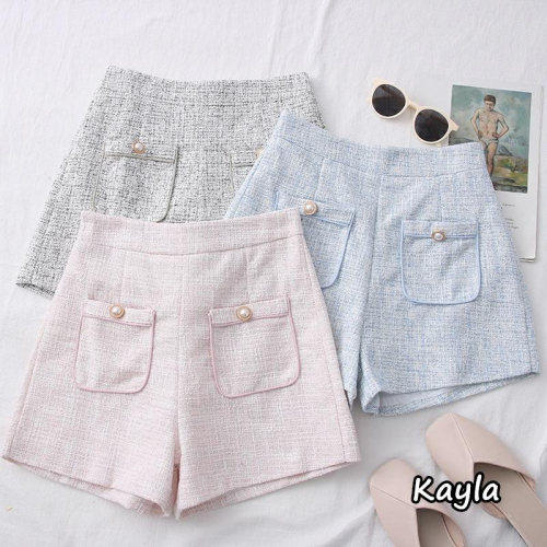 現貨⚡免運⚡絕版下殺? 氣質小香風珍珠釦短褲 A0863 #Kayla.girl #少女愷拉 #實穿