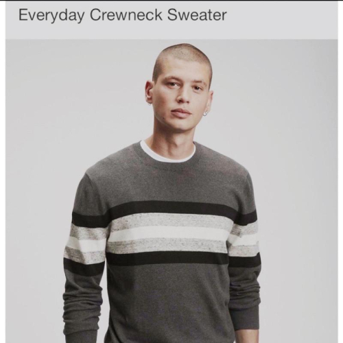【美國直購正品】GAP crewneck sweater 黑色圓領 橫條紋 毛衣 大尺寸 送禮 父親節 情人節