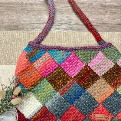 【Menisa Knitting】菱格編織手拿包