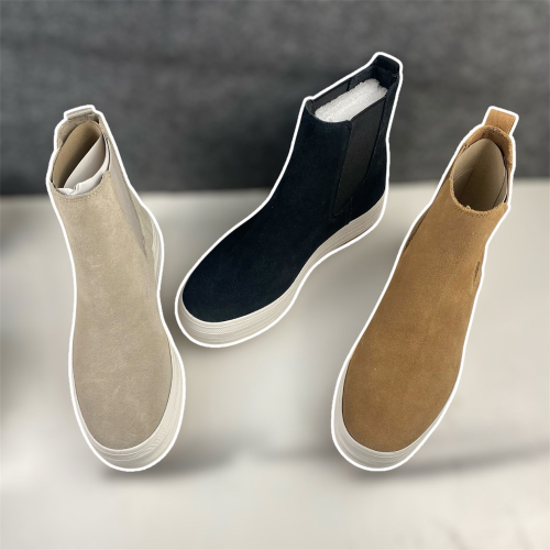 Keds冬季新款高筒麂皮材質女厚底鬆糕休閒鞋百搭學院風