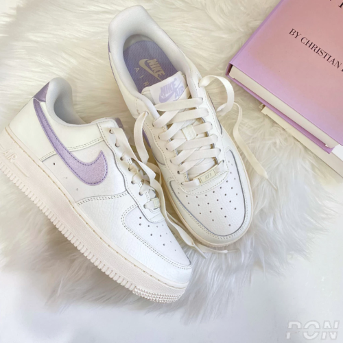 Nike Air Force 1 女鞋 米白 珠光紫 星黛露紫 休閒鞋 DV7470-100