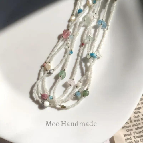【moo._.handmade】水晶串珠項鍊 印記系列