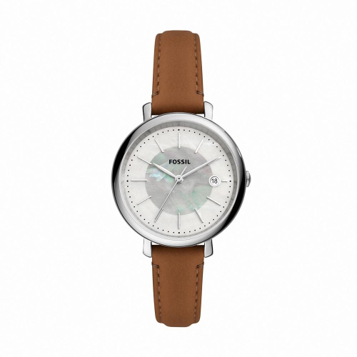 FOSSIL Jacqueline 雙圈經典簡約女錶 咖啡色真皮錶帶 36MM ES5090