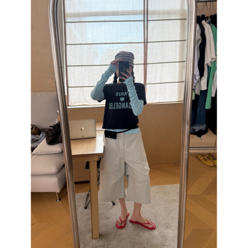 4月遲早要迎接暖春盛夏~口袋工裝7分休閒褲