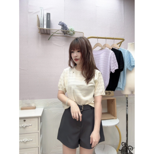 MIMA女王 ❤A318?簡約造型針織袖上衣