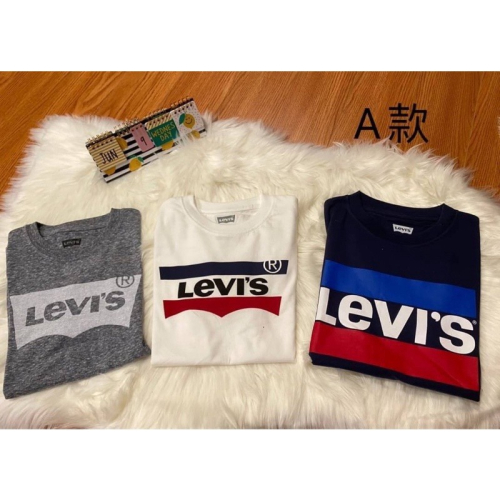 美國代購??台灣現貨 LEVI’S 短袖棉T 大童款 大logo短袖 美版成人可穿 3件1組