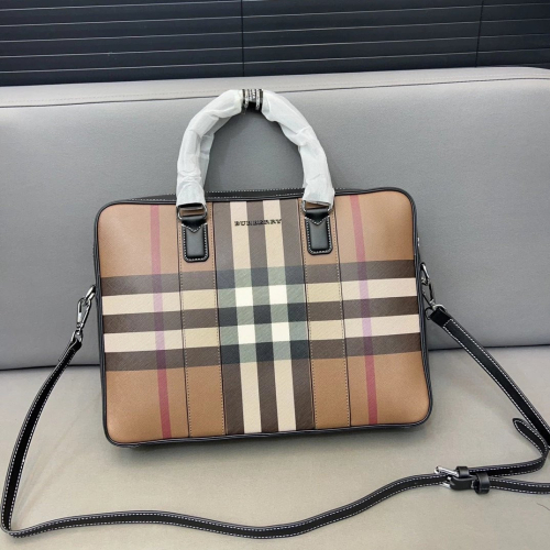 Burberry戰馬公事包 巴寶莉包包 男生斜背包 單肩包 側背包 手提袋 多隔層多功能背包 經典格子電腦包 筆電背包