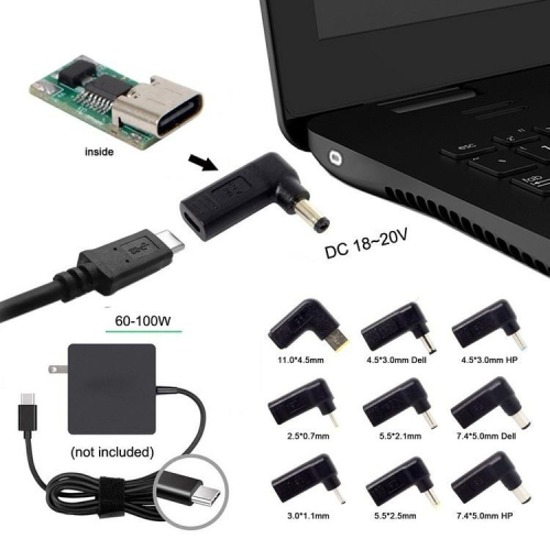 【LiCH】A133 PD 19V誘騙轉接頭 Type-C轉90度DC插頭 PD誘騙器 NB筆電充電 ASUS ACER