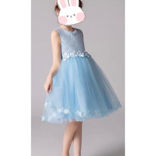 現貨湛藍?表演、女童小洋裝、拍照禮服女孩洋裝禮服、花童禮服