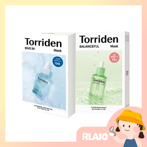 【Rlaso】Torriden｜DIVE IN玻尿酸面膜 BALANCEF積雪草面膜 1盒10入